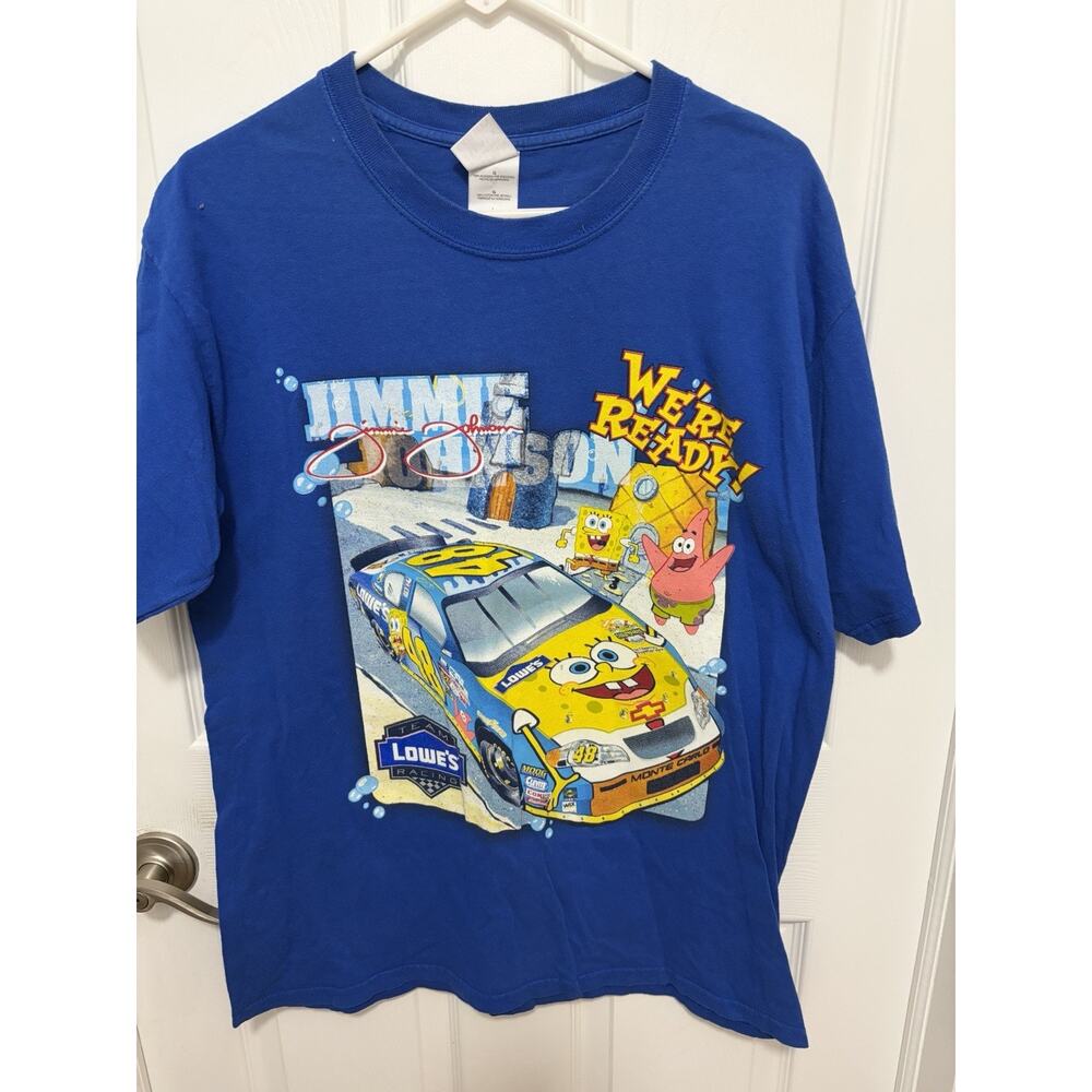 2004 Nascar Racing Champions Jimmie Johnson/SpongeBob Tshirt- Size Large